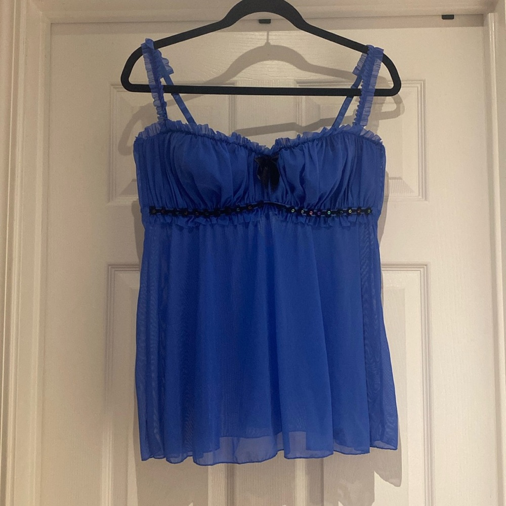 Blue negligee with built in bra